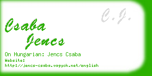 csaba jencs business card